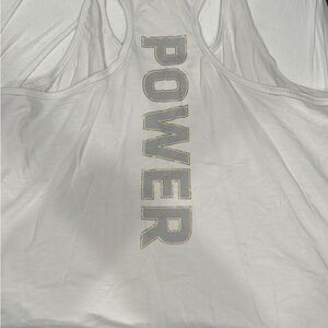 Orangetheory White Tank Top with 'POWER' Graphic